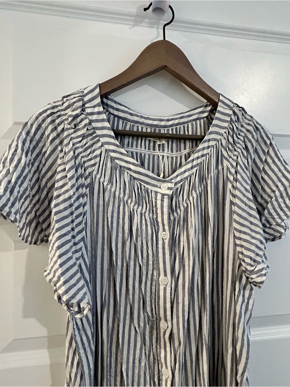 Max Studio Striped Jumpsuit White Blue Size XL - Picture 2 of 12
